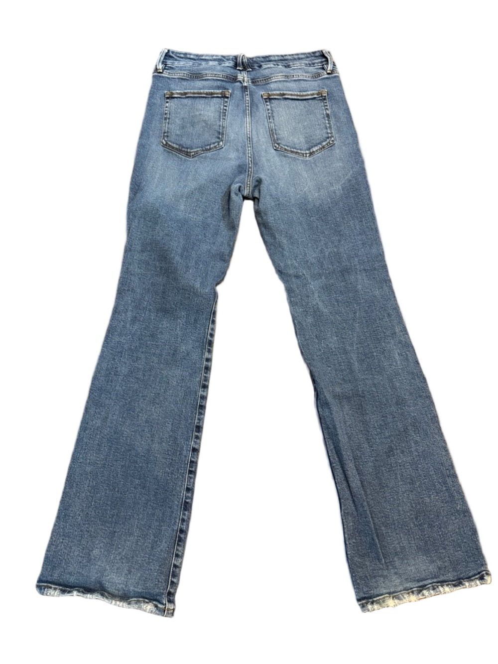 Good American Button Fly High-Rise Medium Blue Flare Jeans Size 14 - Picture 3 of 3